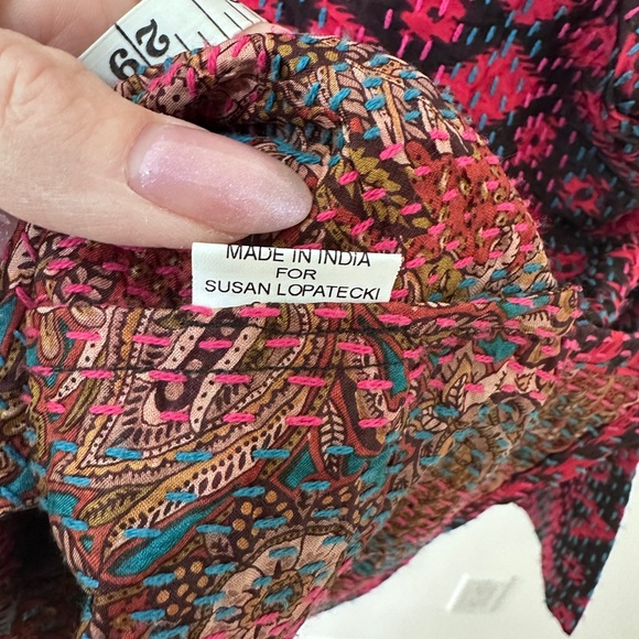 100% Silk Multicolor Blazer / Light Jacket – Size Medium - Picture 11 of 11